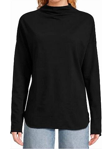 Michael Stars Laurel Mock Neck Top in Black (view 2)