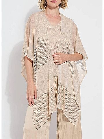 Lyssé Riva Mesh Sequin Shrug in Chablis Sequins (view 2)