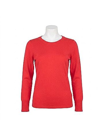 J'envie Women's Cammi Crewneck Sweater in Lipstick (view 1)