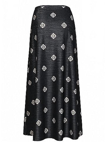 Johanna Ortiz Women's Shimmering Keel Midi Skirt in Black/Ecru (view 2)
