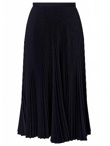 Erdem Pleated Midi Skirt in Navy (view 1)