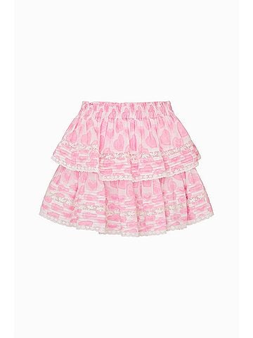 LoveShackFancy Women's Ruffle Mini Skirt in Angel Kiss (view 1)