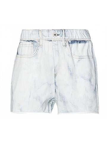 Rag & Bone High Waist Shorts in White/Blue (view 1)