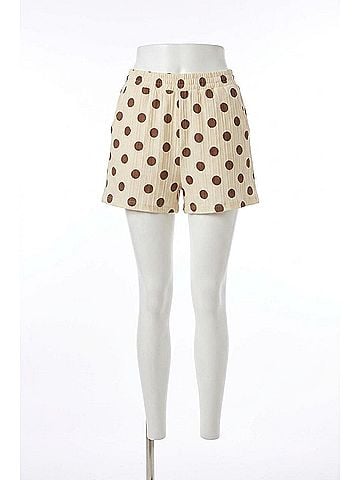 English Factory Textured Polka Dot Shorts in Ivory Brown (view 1)