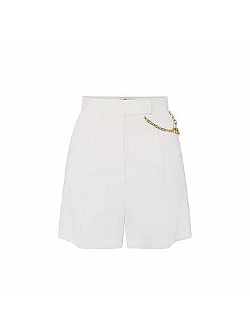 Elisabetta Franchi Gold Chain Logo Shorts in Ivory (view 1)