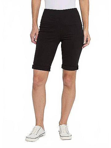Lyssé Deb Denim Boyfriend Short in Black (view 2)