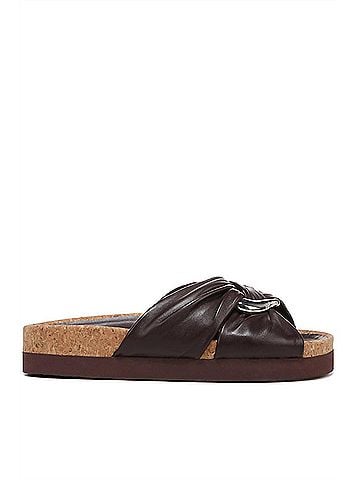 Vince. Women's Glo Leather Slide Sandal in Pinot (view 1)