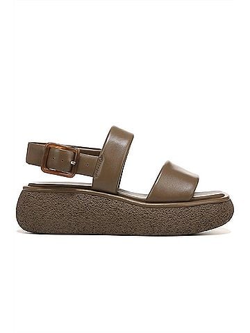 Vince. Women's Laguna Leather Sandal in Dark Wheat (view 1)