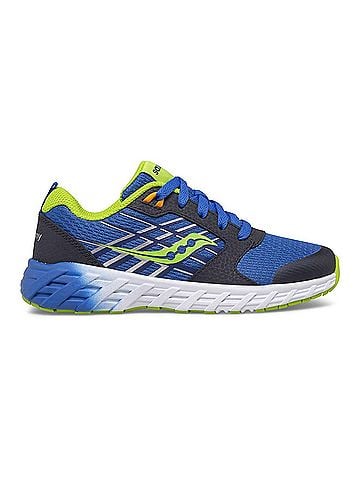 Saucony Boys Wind 2.0 Lace Sneaker in Blue/Green (view 1)