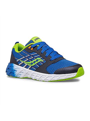 Saucony Boys Wind 2.0 Lace Sneaker in Blue/Green (view 2)
