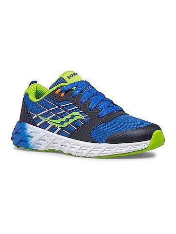 Saucony Boys Wind 2.0 Lace Sneaker in Blue/Green (view 2)