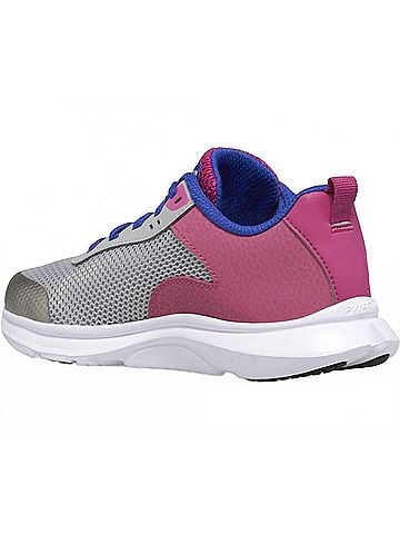 Saucony Girls Axon 3 Sneaker in Grey/Fuchsia (view 2)