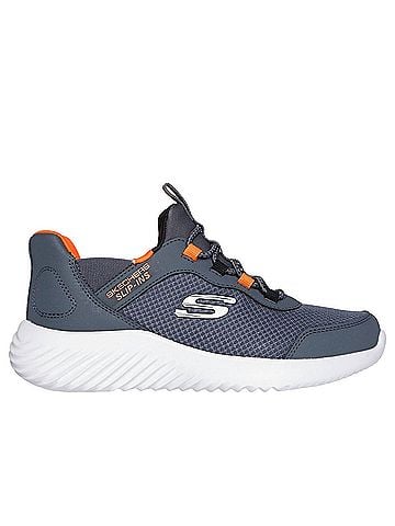 Skechers Boy's Slip-Ins Sneaker in Charcoal Orange (view 1)