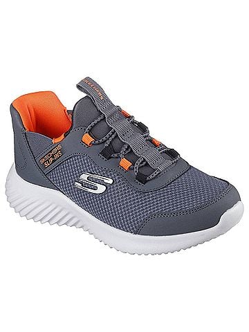 Skechers Boy's Slip-Ins Sneaker in Charcoal Orange (view 2)