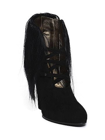 Bottega Veneta Women's Fur Heels in Black (view 2)
