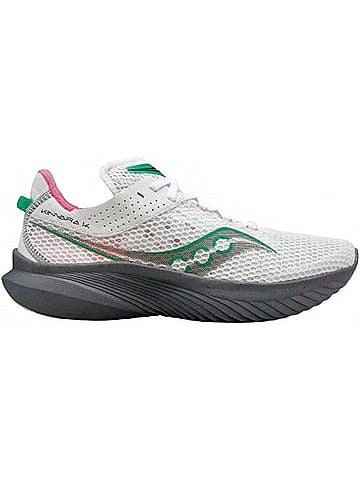 Saucony Women's Kinvara 14 Running Shoes in White/Gravel (view 1)