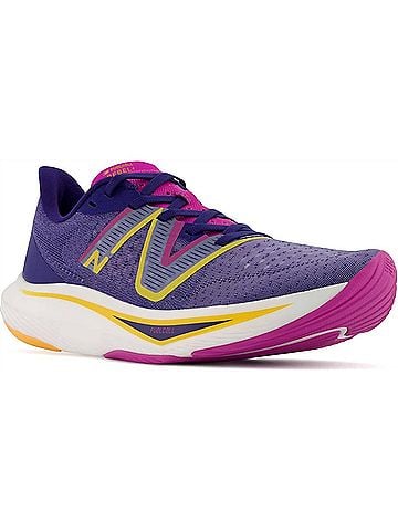 New Balance Women's Fuelcell Rebel V3 Running Shoes in Publue/Magenta Pop/Vibrant Apricot (view 2)