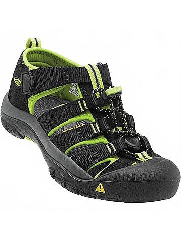 Keen Kid's Newport Outdoor Sandals 4 Mo in Black/ Lime (view 2)