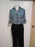 Michael Kors Animal Print Blue Black Button-Down Shirt Size S (petite) - photo 4