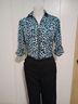 Michael Kors Animal Print Blue Black Button-Down Shirt Size S (petite) - photo 5