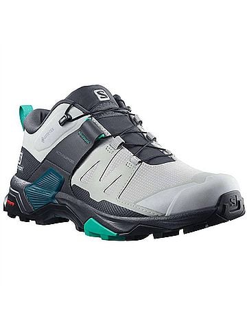 Salomon Women's X Ultra 4 Gore-Tex Hiking Shoe in Lunar Rock/Ebony/Mint Leaf (view 1)
