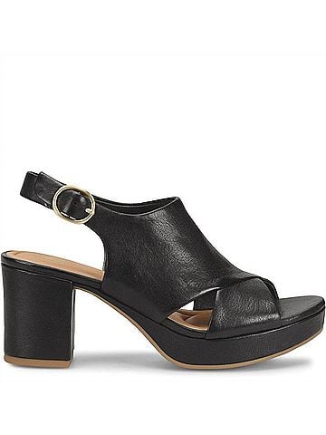 Sofft Women's Liv Leather Platform Heel Sandals in Black (view 1)