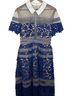 Self-Portrait 100% Polyester 100% Polyamide 100% Cotton 100% Viscose 15% Elastane Print Blue White Cocktail Dress Size 10 - photo 1