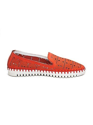 Eric Michael Women's Maria Slip On Loafers in Red Nubuck (view 1)