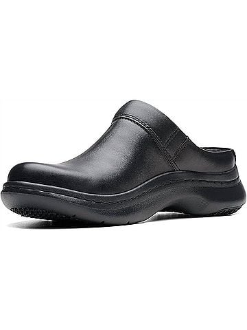 Clarks Women's Clarkspro Clog in Black Leather (view 2)