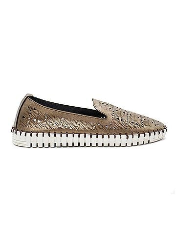 Eric Michael Women's Maria Slip On Loafers in Pewter Metallic (view 1)