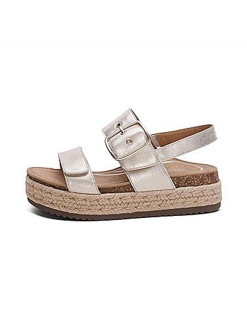 Aetrex Women's Vania Platform Sandal in Champagne (view 2)