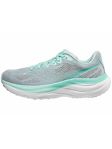 Saucony Women's Ride 19 Running Shoes in Cloud/Aqua (view 2)