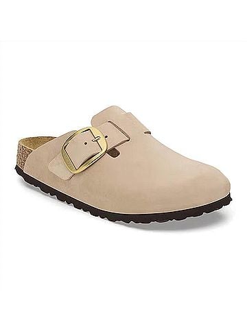 Birkenstock Women's Boston Big Buckle Mules in Sandcastle (view 2)