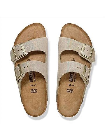 Birkenstock Women's Arizona Sandal in Taupe Suede Shimmering (view 2)
