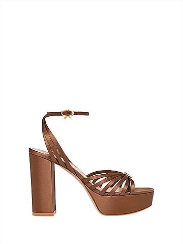 Gianvito Rossi Women's Strappy Block-Heel Sandals in Brown (view 1)