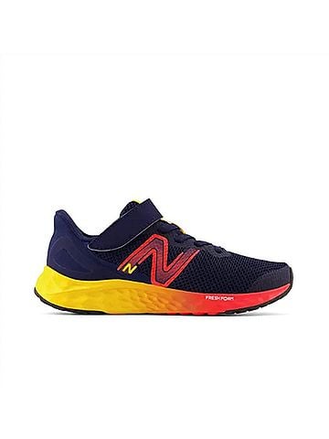New Balance Preschool Fresh Foam Arishi V4 Bungee Running Shoe 2 Mo in Blue Red (view 1)