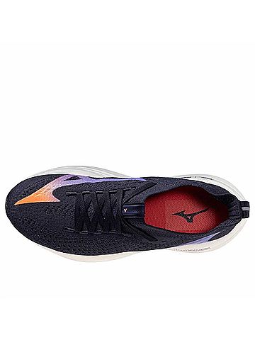 Mizuno Women's Neo Vista 2 Running Shoes in Baritone Blue/Striking Coral (view 2)