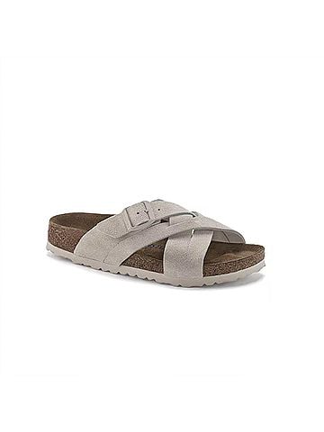 Birkenstock Women's Lugano Soft Footbed Sandal in Antique White (view 1)
