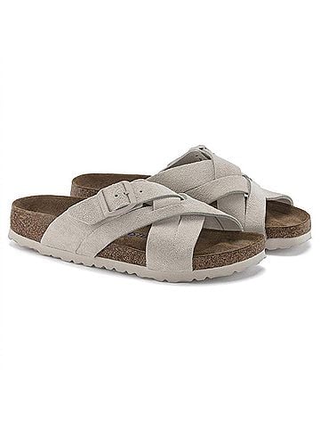 Birkenstock Women's Lugano Soft Footbed Sandal in Antique White (view 2)