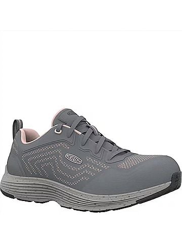 Keen Women's Sparta 2 Safety Shoes in Steel Grey/Peach Whip (view 1)