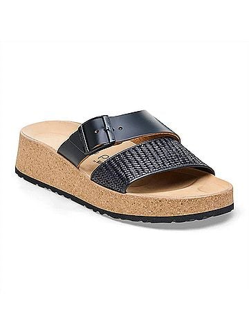 Birkenstock Women's Almina Platform Sandals in Black (view 1)