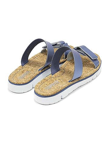 Camper Women's Oruga Slide Sandal in Blue Metallic (view 2)