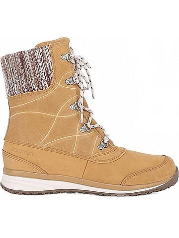 Salomon Women's Hime Mid Ltr Cswp Boots in Beige Ltr/Beige Ltr/Bordeaux (view 1)