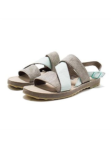 Camper Women's Pimpom Sandals in Grey/Silver/Navy Blue (view 2)
