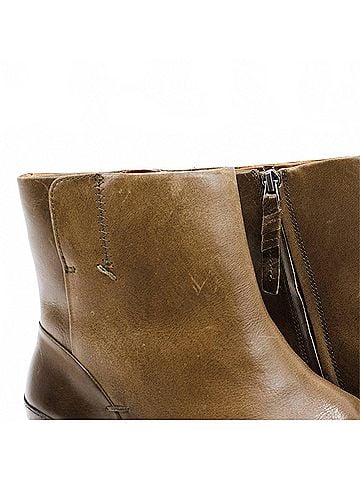 Franco Sarto Women's Mist Zip Up Ankle Boots in Olive Leather (view 2)