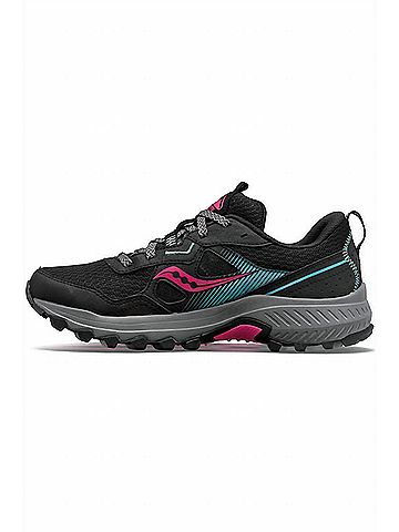 Saucony Women's Excursion Tr16 Trail Running Shoes in Black/Fuschia (view 2)