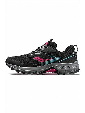 Saucony Women's Excursion Tr16 Trail Running Shoes in Black/Fuschia (view 2)