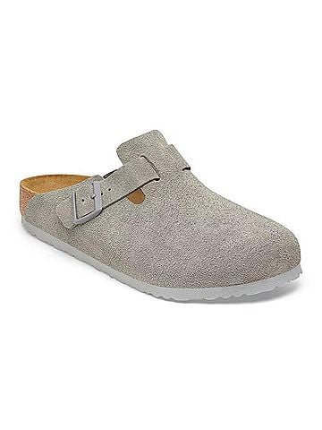 Birkenstock Unisex Boston Clogs in Corduroy Stone Coin (view 1)