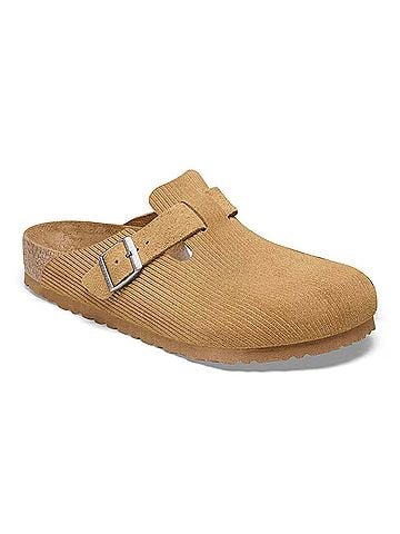 Birkenstock Unisex Boston Clogs in Corduroy Cork Brown (view 1)
