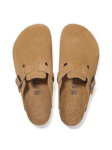 Birkenstock Unisex Boston Clogs in Corduroy Cork Brown (view 2)